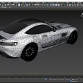 Mercedes Silver Sports Car with Black Stripes and Sporty Exterior Design