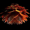 Unique Shaped Pendant Light With Leaf Inspired Design And Orange Yellow Hues