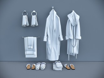 Modern Bathrobe Bath Towels 3d model