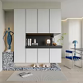 Modern Entryway Cabinet And Sideboard Design With Open Shelf Storage And Decor Items