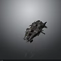 Futuristic Cosmic Spacecraft With Detailed Armored Hull And Advanced Thrusters