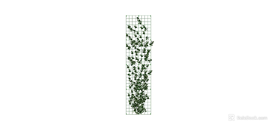 Vine Growing On Vertical Grid With Green Leaves And Lush Foliage 3d model 