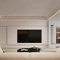 Modern Living and Dining Room Interior with Sofa Coffee Table and Lighting