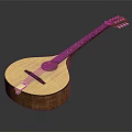 Artisan Crafted Wooden Pipa String Instrument With Carved Design And Natural Wood Body
