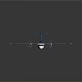 Blue And White Propeller Airplane With Sleek Fuselage And Tail Wing Design