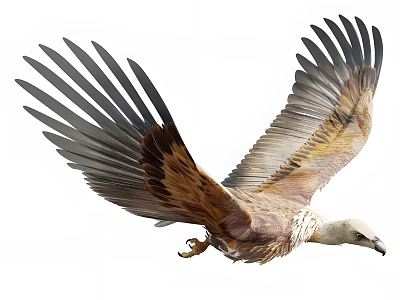 Majestic Flying Eagle with Spread Wings and Brown Gray Feathers in Flight 3d model