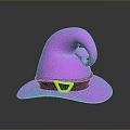 Wizard Character Magical Pink Hat With Black Band And Yellow Buckle