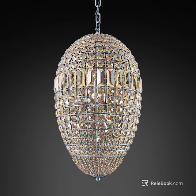 Elegant Spherical Crystal Chandelier Featuring Sparkling Crystals And Metal Frame 3d model 