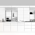 Modern Kitchen Interior With Sleek Black Cabinets And Functional Storage Elements 3d model
