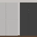 Modern Side By Side White And Black Refrigerator Freezers With Double Doors