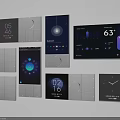 Smart Switch Panels With Digital Displays For Time Temperature And Lighting Control
