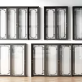Modern Sliding Doors With Glass Panels Metal Frames And Various Designs 3d model