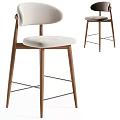 Modern Leisure Chair With Wooden Frame And Upholstered Seat In Multiple Views