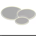 Modern Three Circular Ceiling Lights With White Shade And Illuminated Ring Design 3d model