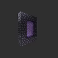 Garden Landscape Decorative Square Panel With Intricate Black Patterns And Purple Central Design