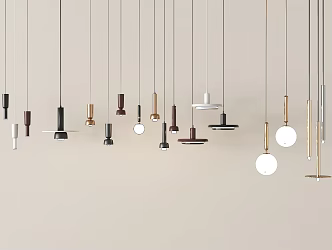 Modern chandelier combination decorative lamp art lamp small chandelier 3d model
