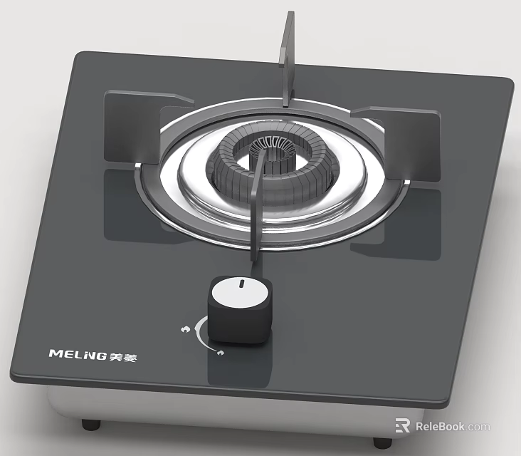 MELNG Kitchen Gas Stove With Glass Top Control Knob And Burner For Cooking 3d model 