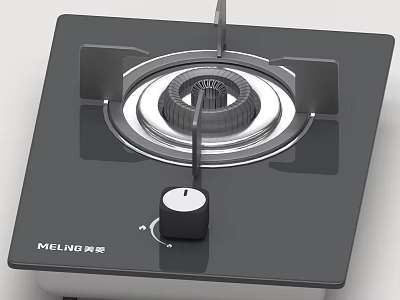 MELNG Kitchen Gas Stove With Glass Top Control Knob And Burner For Cooking 3d model