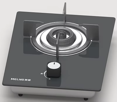 MELNG Kitchen Gas Stove With Glass Top Control Knob And Burner For Cooking 3d model