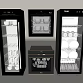 Modern Household Tableware Sterilizers With Glass Door And Storage For Bowls Cups Plates