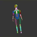 Blue Mechanical Robot Character Design With White Head And Articulated Joints
