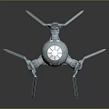 Detailed TIE Fighter Model With Metallic Finish Hexagonal Wings And Spherical Cockpit