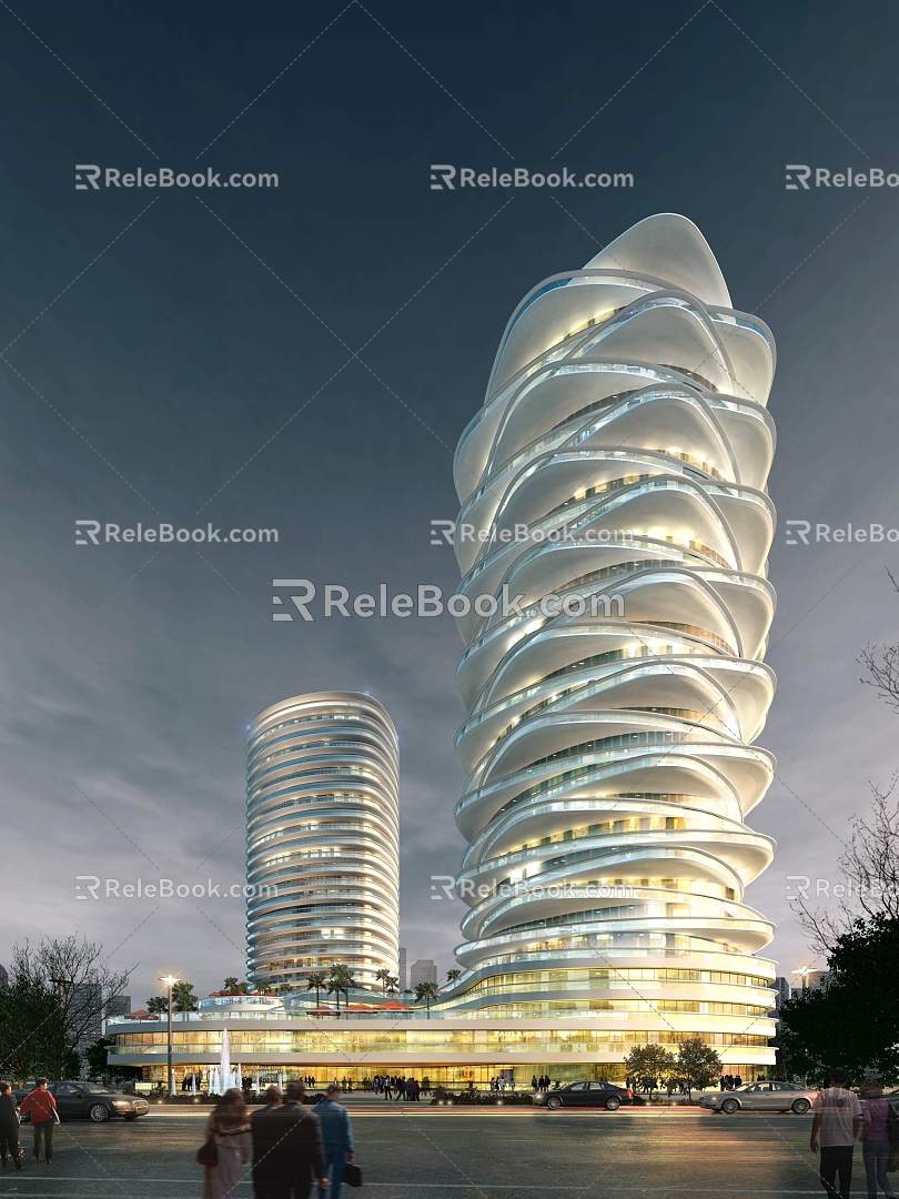 Public office commercial special-shaped building 3d model