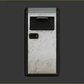 Metal Trash Can With Silver And Black Finish And Lid Design