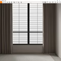 Modern Neutral Curtains With Blinds For Window Treatment In Living Space