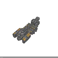Futuristic Mechanical Structure With Metallic Modules And Intricate Geometric Design Details