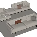 Multi-person sofa double sofa 3d model