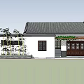 Detached Villa With White Exterior Traditional Roof Lawn Stone Steps Bamboo And Palm Trees