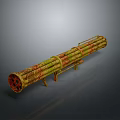 Lighting Combination With Cylindrical Lamps Yellow Red Textured Metallic Frame Modern Style