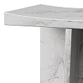 White Marble Stool with Natural Veins Modern Design for Home Decor