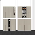 Modern White Wardrobe Design With Multiple Cabinets And Glass Door Sections 3d model