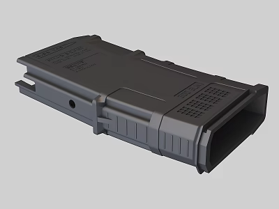 Industrial Equipment Mechanical Component With Black Housing Ventilation Holes And Connection Port 3d model