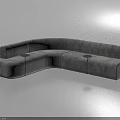 Modern Gray Curved Modular Sectional Sofa Design With Comfortable Seats 3d model