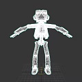 Game and Movie Robot Character 3D Model with White Body and Black Jacket