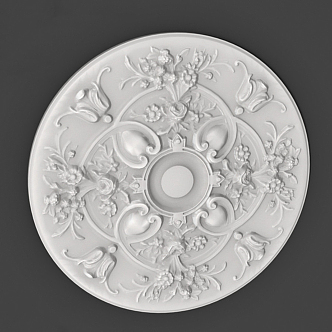 European-style lamp panel carved plaster decorative lamp panel 3d model