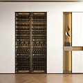 Elegant Modern Wine Cabinet Interior With Marble Finish Multi Layer Wine Racks And Display Shelf