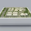 Modern Sales Office Building Model With Residential Complex Greenery And Roads