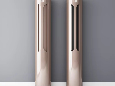 Modern Gold Tower Air Conditioner Fans With Sleek Design And Dual Units 3d model