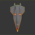 Future Concept Passenger Aircraft Featuring Sleek Aerodynamic Design and Red Illuminated Accents on Dark Surface