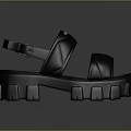 PRADA Black Sandals with Crisscross Straps and Chunky Platform Sole