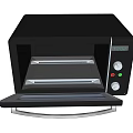Black Microwave Oven With Open Door Control Panel Buttons And Display Screen