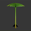 Green And Yellow Leaf Shaped Top Swing With Curved Frame And Hanging Seat