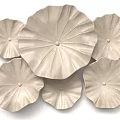 Beige Lotus Leaf Shaped Textured Wall Decor For Modern Home Interior