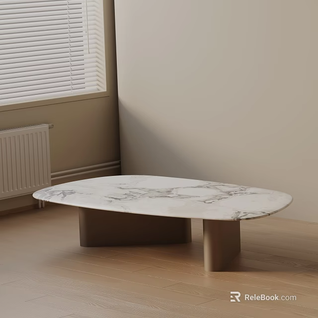 Sofa And Coffee Table Set With Oval Marble Top And Metal Legs On Wooden Floor 3d model 