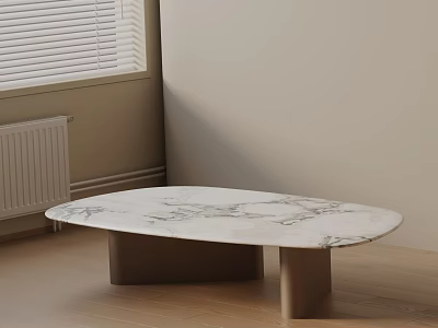 Sofa And Coffee Table Set With Oval Marble Top And Metal Legs On Wooden Floor 3d model