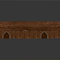 Cartoon Scene Of Wooden Hall Interior With Long Tables Benches And Decorative Elements